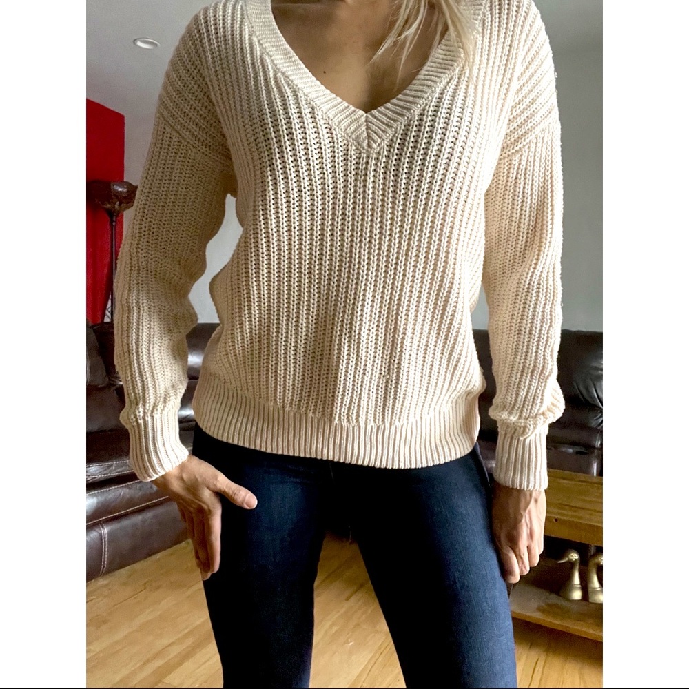 Pink Victoria’s Secret V neck Sweatshirt. Size XS